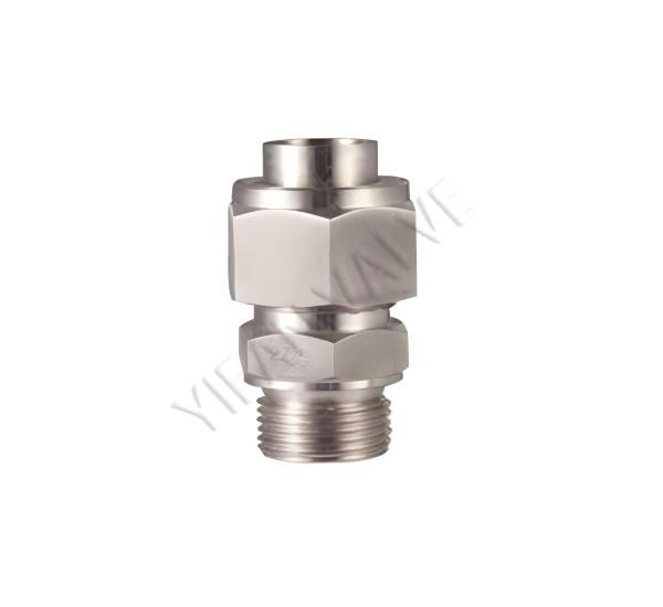Compression tube fitting straight-through terminal joint