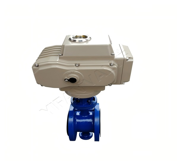 Electric flange hard-sealed butterfly valve