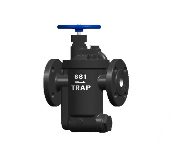 Inverted bucket type steam trap with bypass