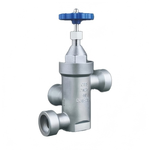 Cryogenic three-way globe valve