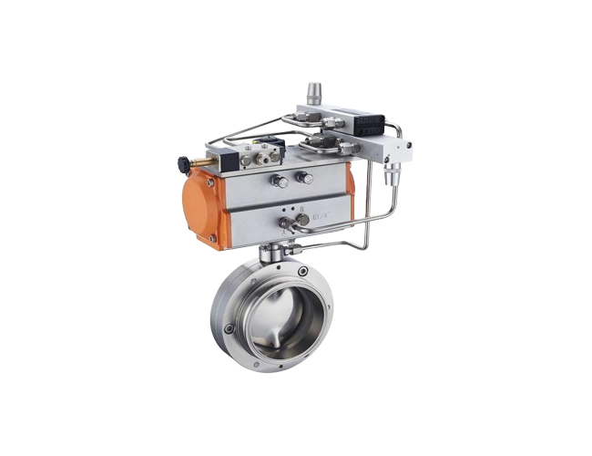 Pneumatic powder body butterfly valve