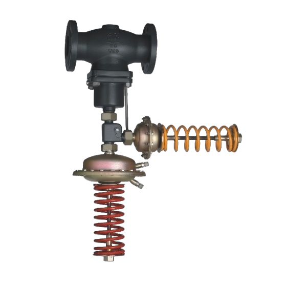 Self-operated pressure and differential pressure combination valve