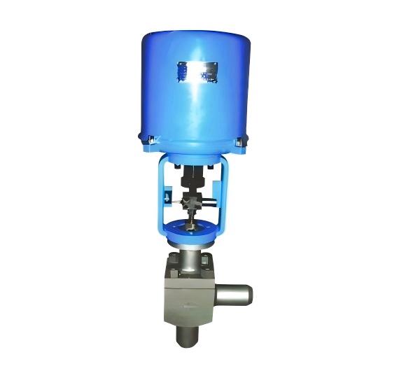 Electric angle-shaped regulating valve