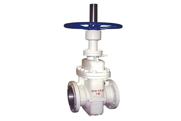 Flat gate valve without flow - guiding hole