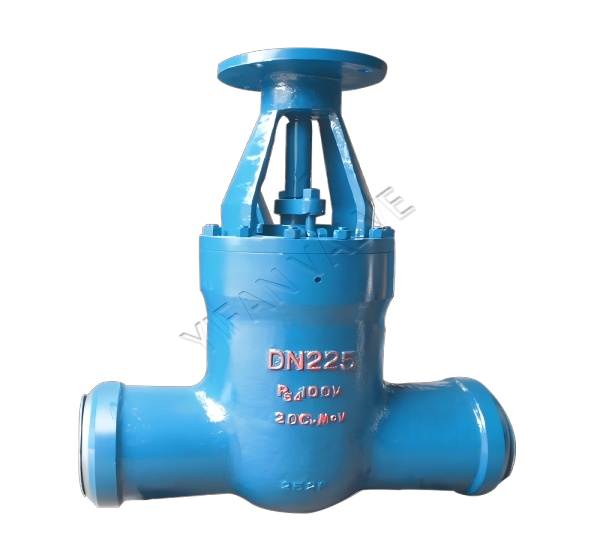Welded power station gate valve