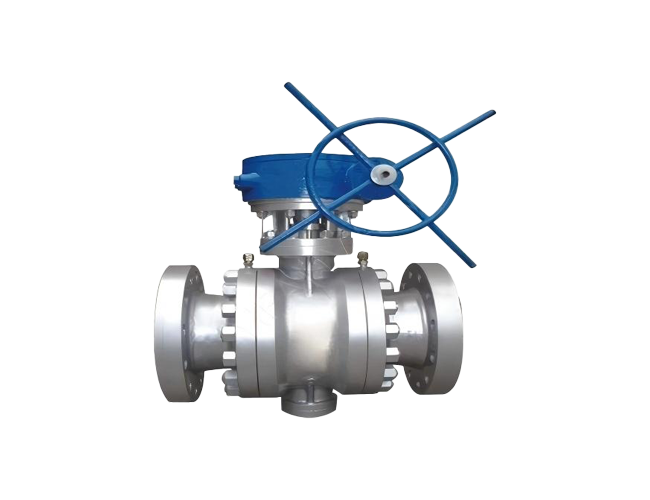 Flange-mounted Fixed Three-piece Worm Gear Ball Valve
