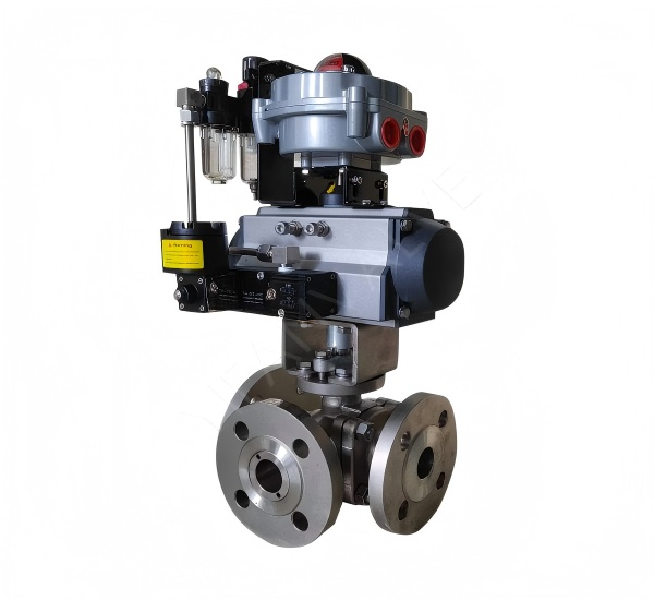Pneumatic three - way ball valve